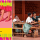 Adia Alli (Gifty), left, Katherine Lee Bourné (Ama), Ashley Crowe (Nana), Ciera Dawn (Paulina Sarpong) and Tiffany Renee Johnson (Mercy) in School Girls; Or, The African Mean Girls Play by Jocelyn Bioh, directed by Lili-Anne Brown.